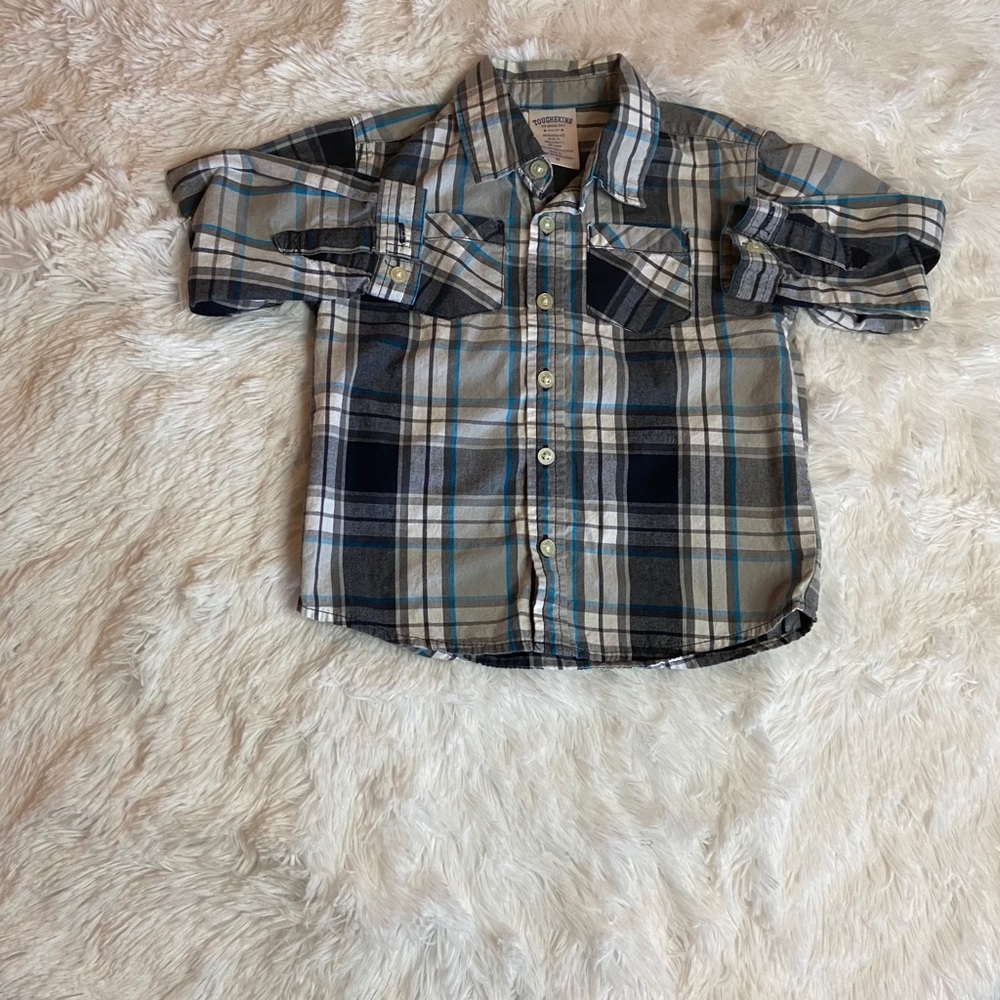 TOUGHSKINS Plaid Long Sleeve Buttoned Down Shirt